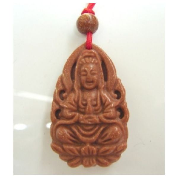 Red Goldstone Kuan Yin Necklaces