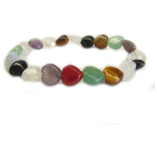 Heart Shaped Assorted Stone Bracelet