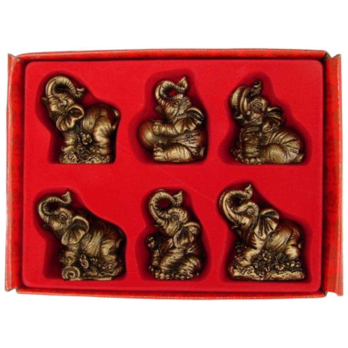 Set of Small Golden Elephants