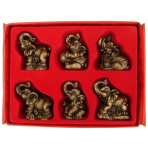 Set of Small Golden Elephants