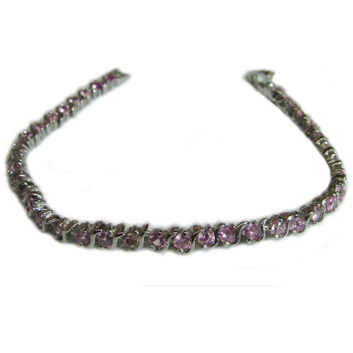 Sterling Bracelet w/ Pink Crystals