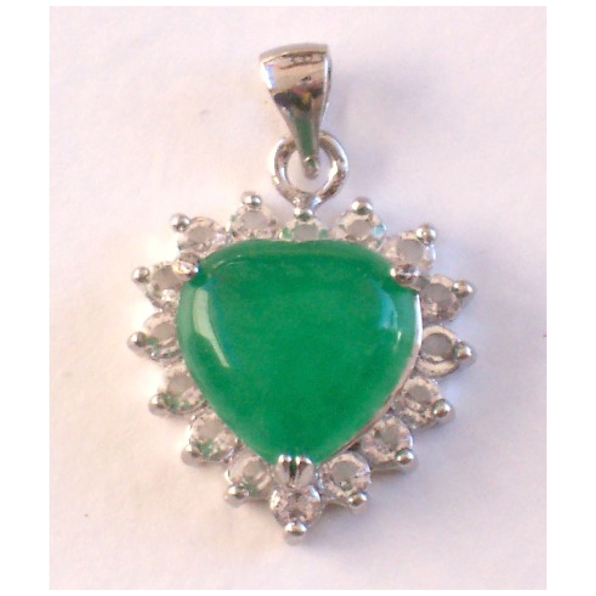 Jade Heart Pendants-add chain