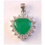 Jade Heart Pendants-add chain