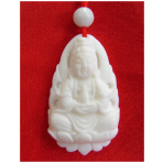 White Coral Kwan Yin Necklace