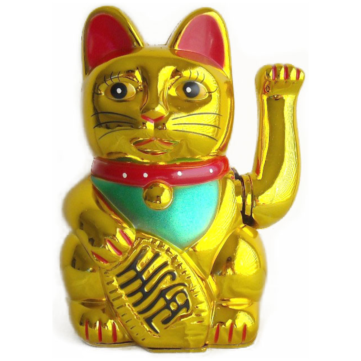 6" Golden Japanese Maneki Neko Beckoning Money Good Fortune Waiving Lucky Cat