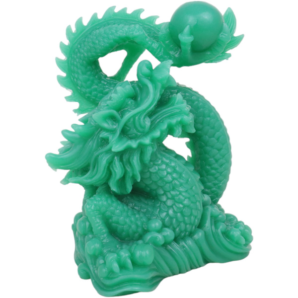 6 Inch Green Imperial Dragon Statue