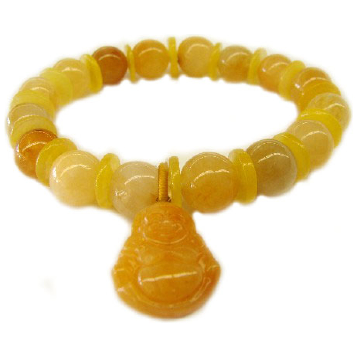 Yellow Topaz Birthstone Bracelets with Buddha Pendant