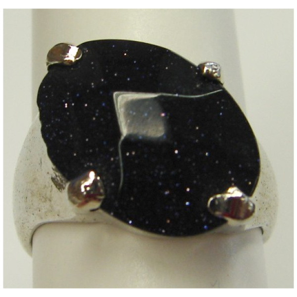 Blue Goldstone Fashion Men Rings-angles surface