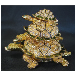 Bejeweled Cloisonne 3-Turtle