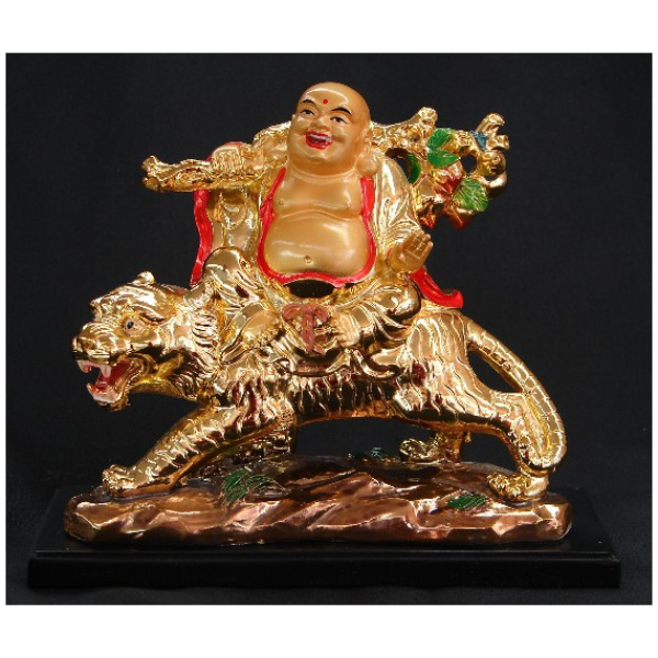 Laughing Buddha on Tiger