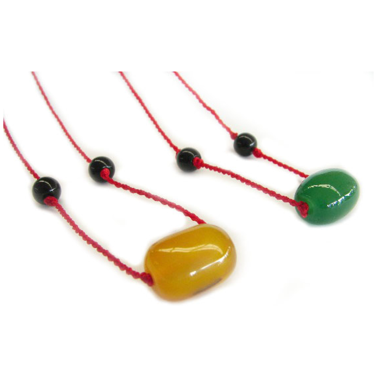 Chinese Jade Bean Necklace-green jade