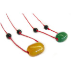 Chinese Jade Bean Necklace-green jade