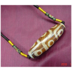 Brown Tibetan 9-Eye DZI Necklace-brown