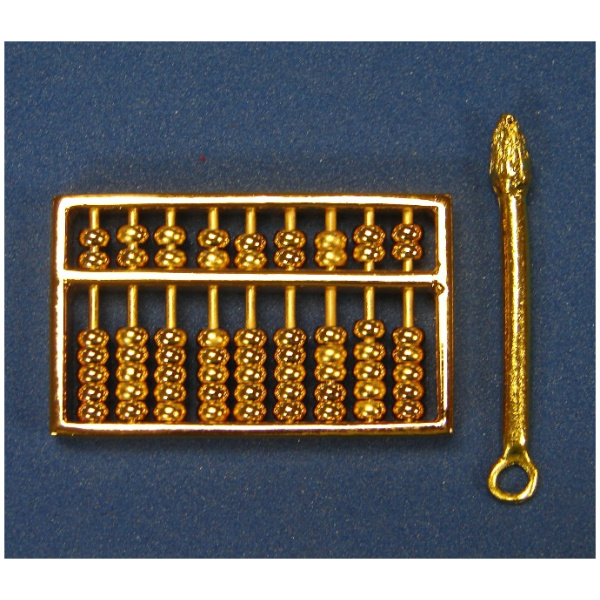 Golden Abacus with Golden Pen