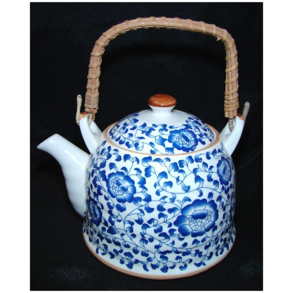 Blue Teapot w/ Flower Pictures