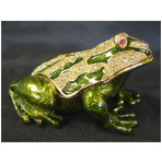 Bejeweled Metal Money Frog