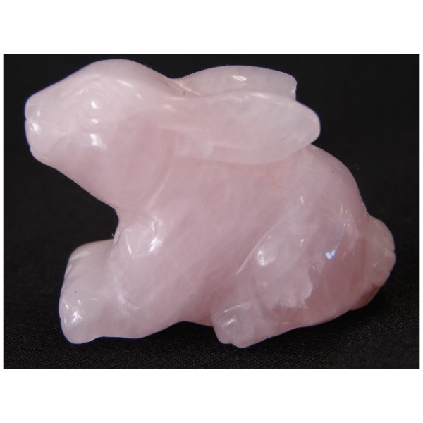 Rose Quartz Rabbit Statue