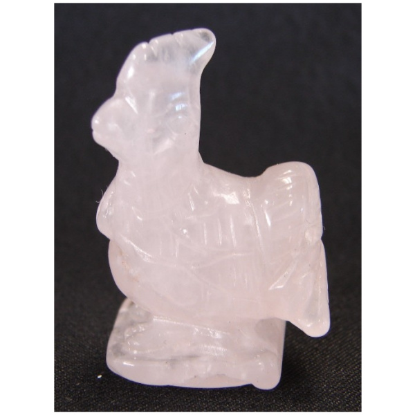 Rose Quartz Rooster Statue