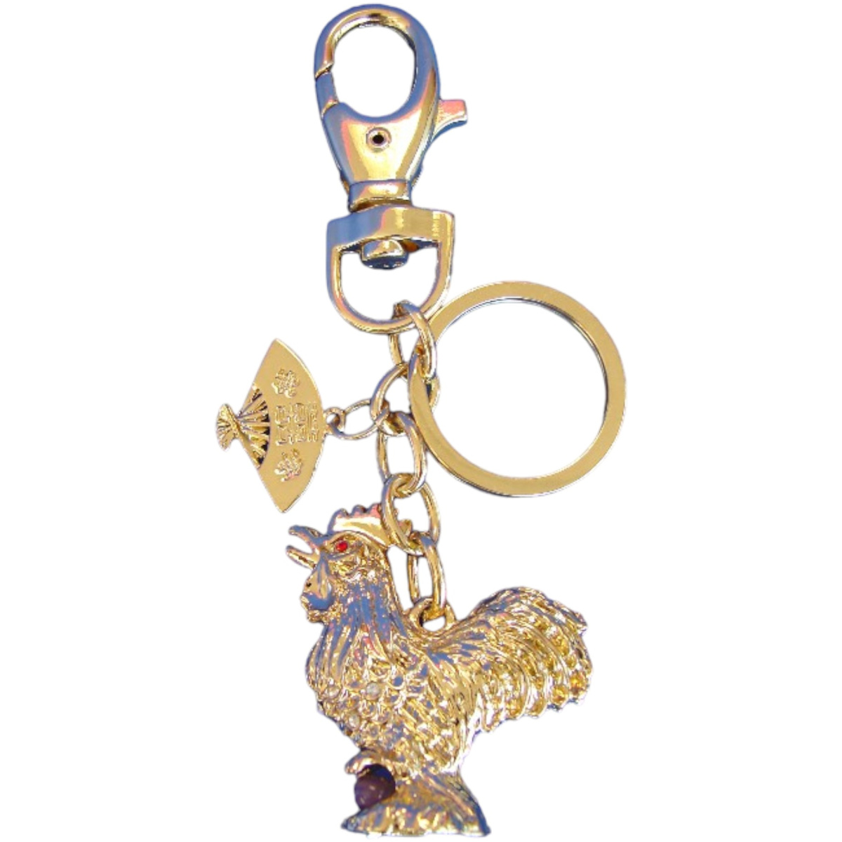 Rooster with Fan and Ball Amulet