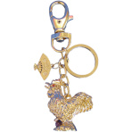Rooster with Fan and Ball Amulet