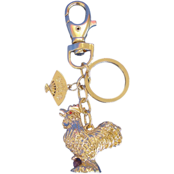 Rooster with Fan and Ball Amulet