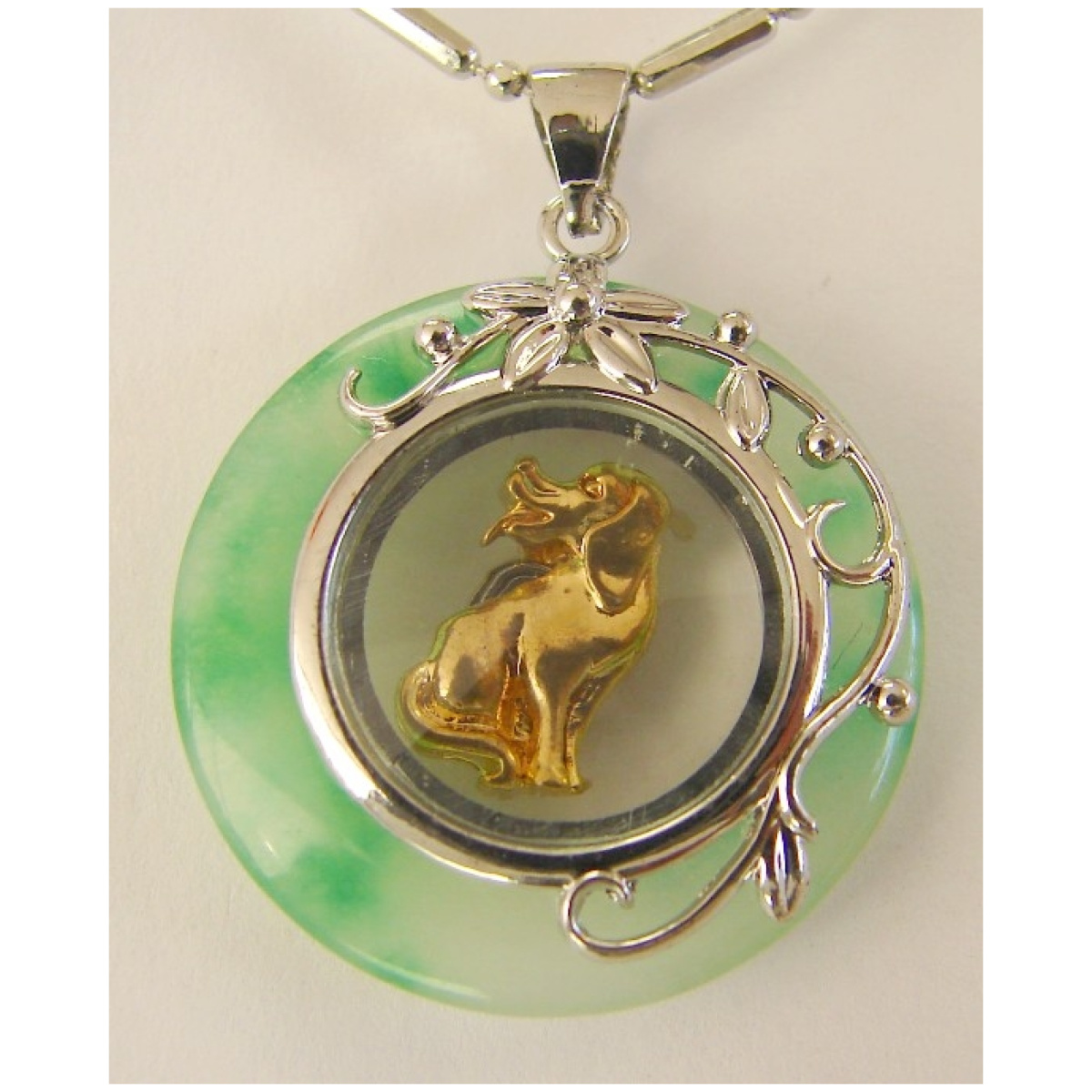 Golden Dog Pendant-big size adding chain