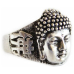 Silver Ring with Buddha Head-size 10