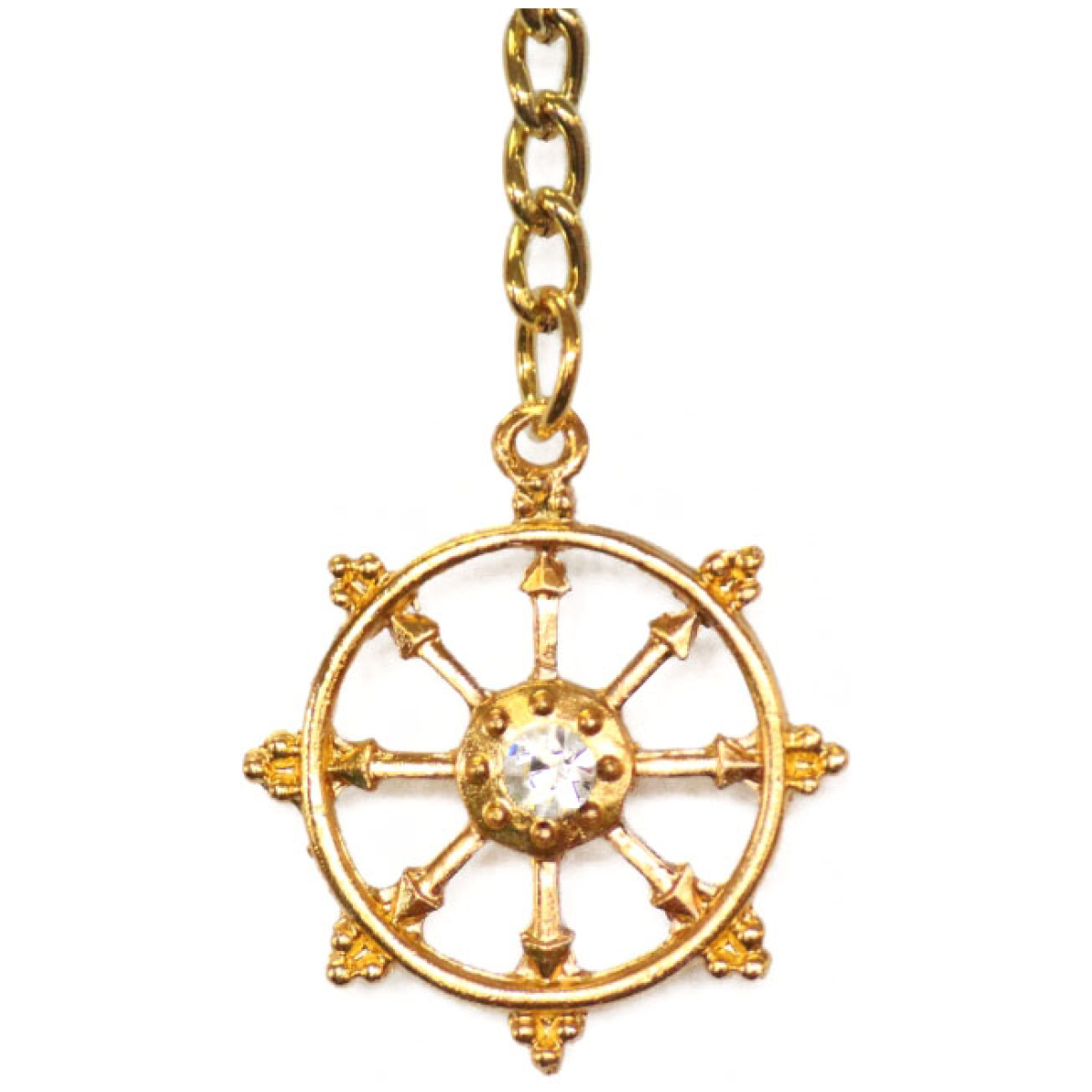 Dharmachakra 8 Spoked Wheel Keychain
