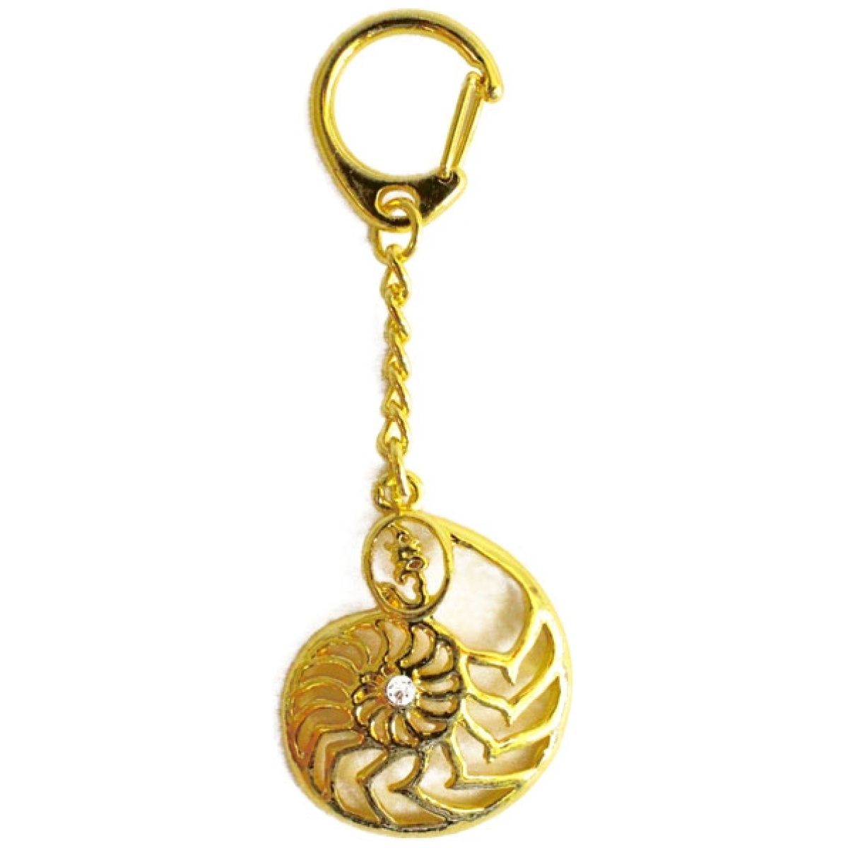 Golden Ammonite Snail Shell Amulet