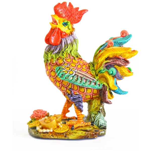 Colorful Standing Rooster Statue