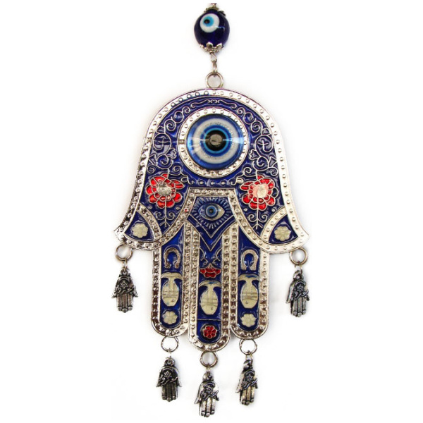 Hamsa with Blue Evil Eyes