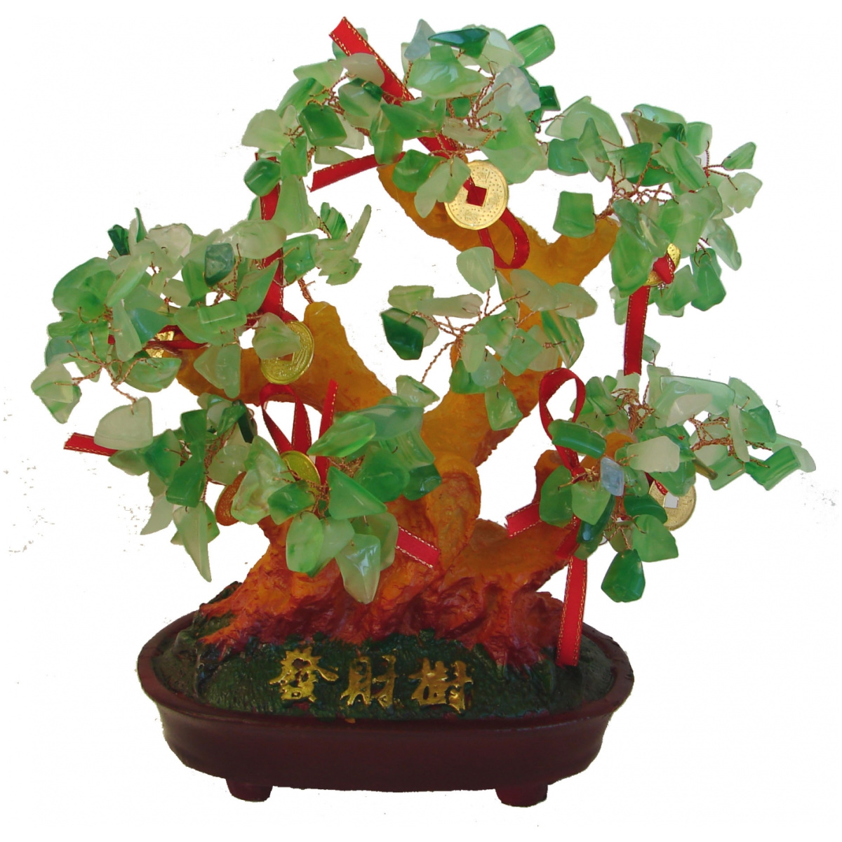Aventurine Gem Tree with Coins