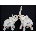 Pair of Porcelain Elephant Statues