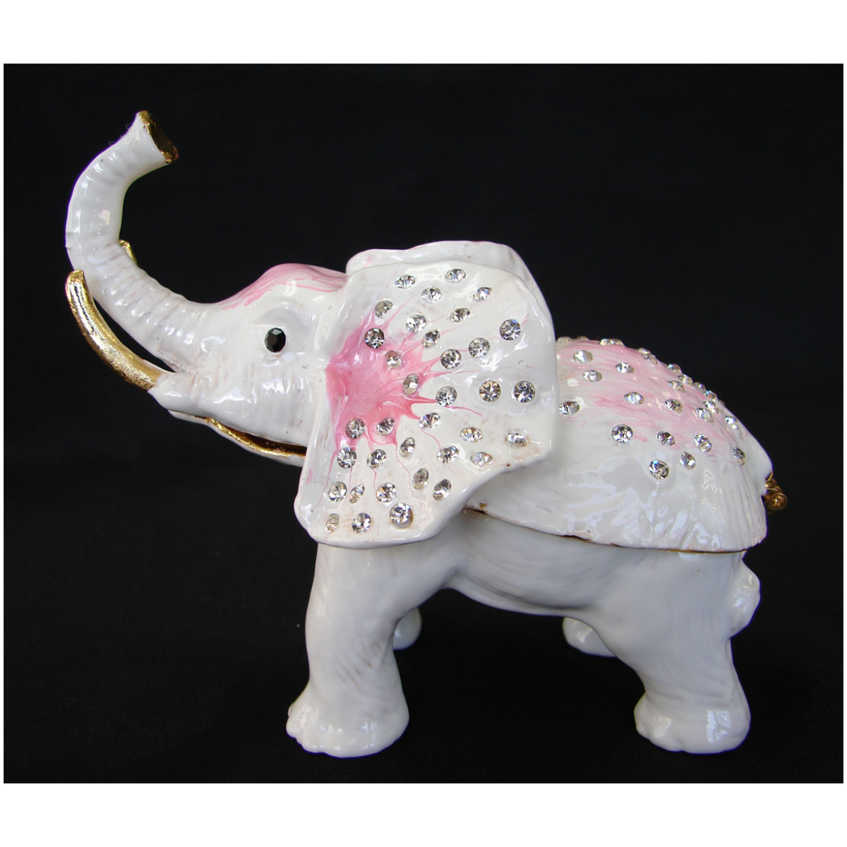 Bejeweled White Elephant Statue