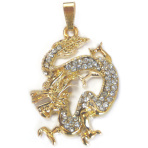 Bejeweled Golden Dragon Pendant