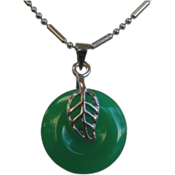 Leaf Jade Pendant-add chain