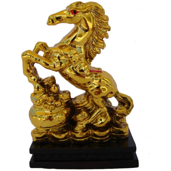 Golden Horse Statue Stepping on Wealthy Pot