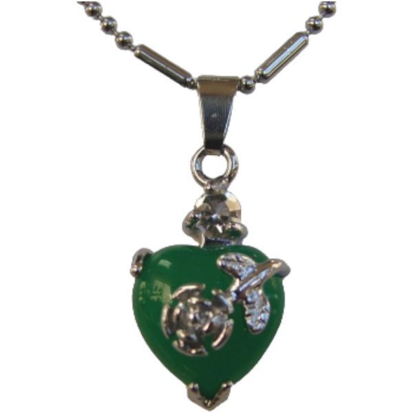 Heart-Shaped Jade Pendant-without chain