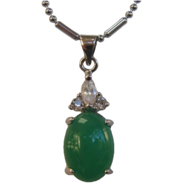 Oval-Shaped Jade Pendant-without chain