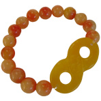 Color Jade Beaded Bracelet with Infinity Symbol