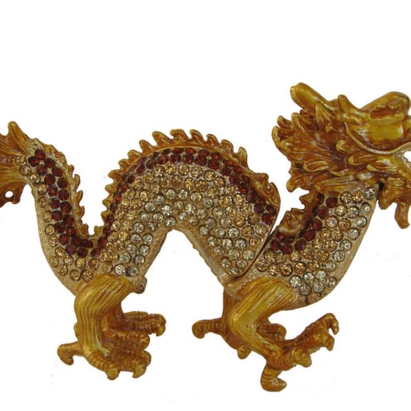 Bejeweled Golden Dragon Statue