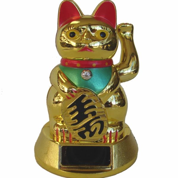 Solar Energy Golden Lucky Cat Statue