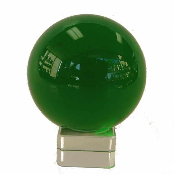 Green Crystal Ball with Crystal Stand