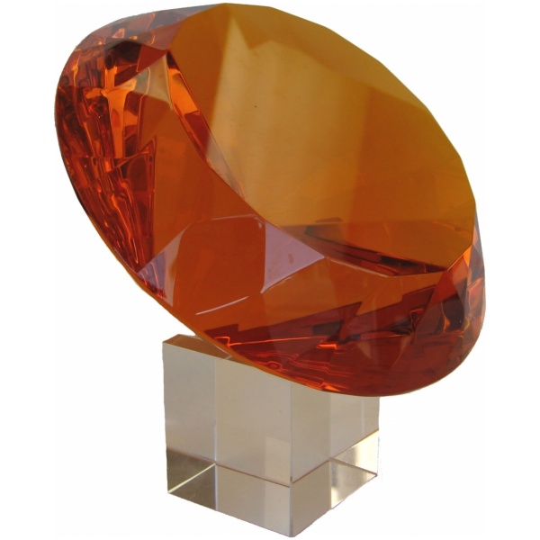 Orange Diamond Crystal with Stem