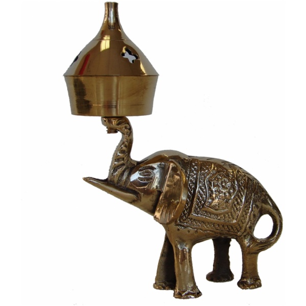 Brass Incense Oil Burner with Elephant