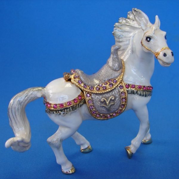 White Bejeweled Horse Statue