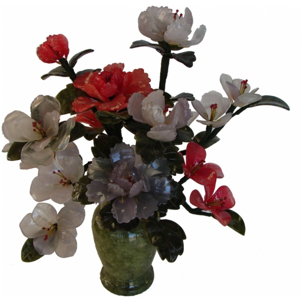 Jade Peony Bouquet with Vase