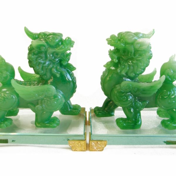 Pair of Green Pi Yao Statues