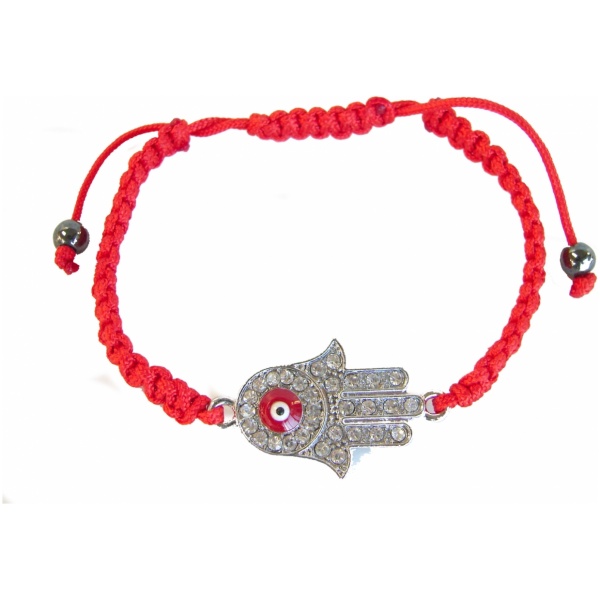 Jeweled Red Hamsa Hand Bracelet