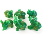 Set of Green Elephant Statues